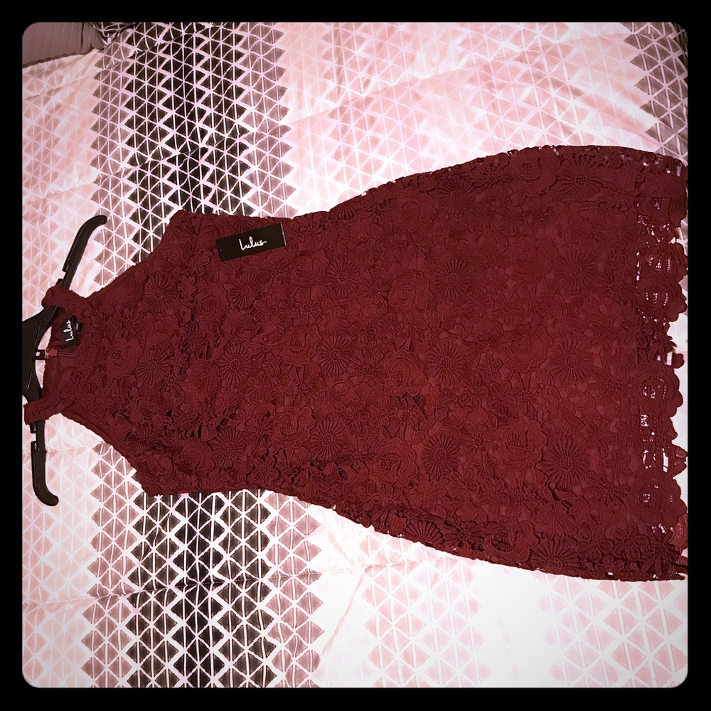 Burgundy lace dress